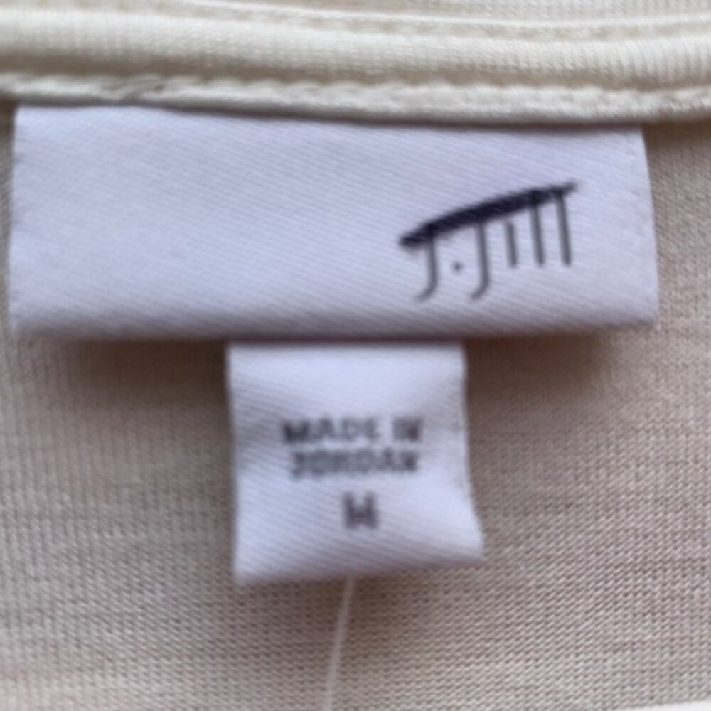 J. Jill Cream Button-Up Henley 3/4 Sleeve Tunic Top Size M NWT - Picture 8 of 10